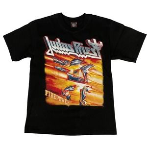 New JUDAS PRIEST Firepower Mens S Demon Night Black Short Sleeve T-Shirt